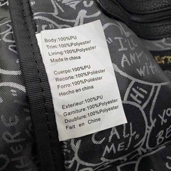 Betsey Johnson Tuxedo Cat Faux Fur Backpack Zip Around Black White Gold Hardware - Picture 12 of 12